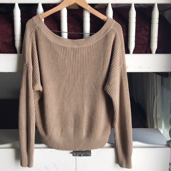 Tan V-Neck Sweater - Picture 3 of 5